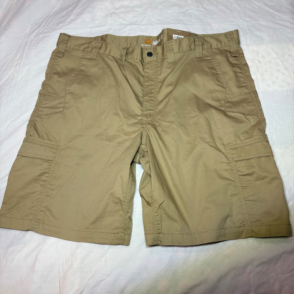 Carhartt Mens Relaxed Fit Cargo Shorts Tan Khaki‎ Ripstop 44 x 10 101563-253 NEW